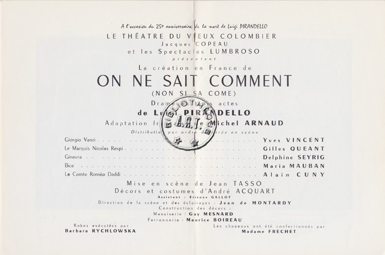 Les programmes de Théatre de l\
